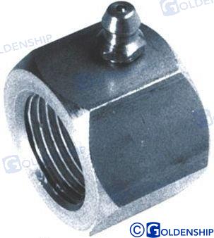Steering cable nut with grease nipple.