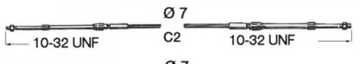 Tālvadības trose C2 - 15Ft priekš Honda, Tohatsu, Yamaha , Selva , Suzuki