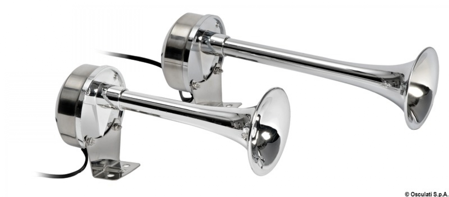 Twin horn 12 V L210 + 268 mm , D82,5mm