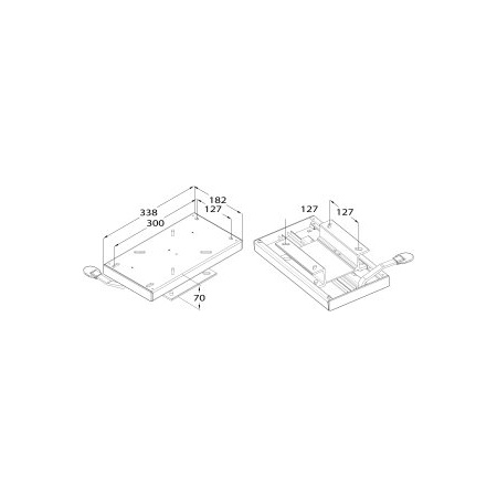 Sliding chair base -For dimensions see illustration