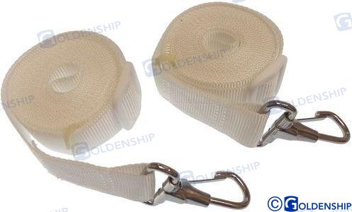 bimini top strap white (pair) SS 25mm x2,4m