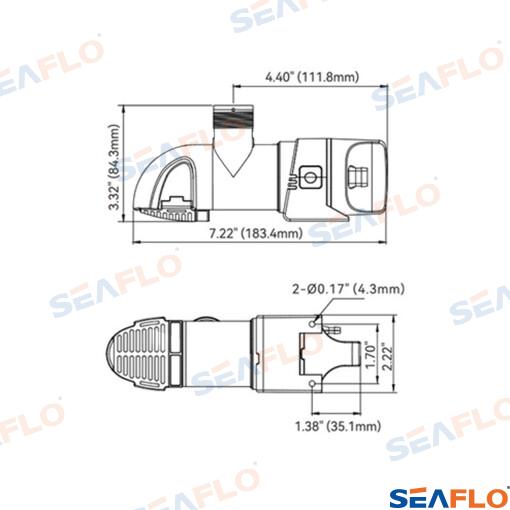 Дренажный насос 12V 800GPH Горизонтальный автоматический