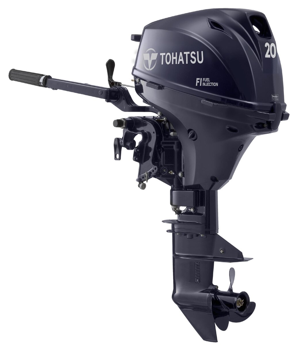 Engine TOHATSU 20 EEFS - Electric and manual start, handle control, S-short leg