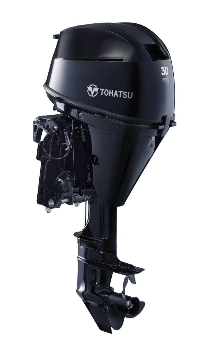 Engine TOHATSU 30 DETL - Aqua Marine Blue, tail control, electric start, trim-tilt, L leg, NMEA2000