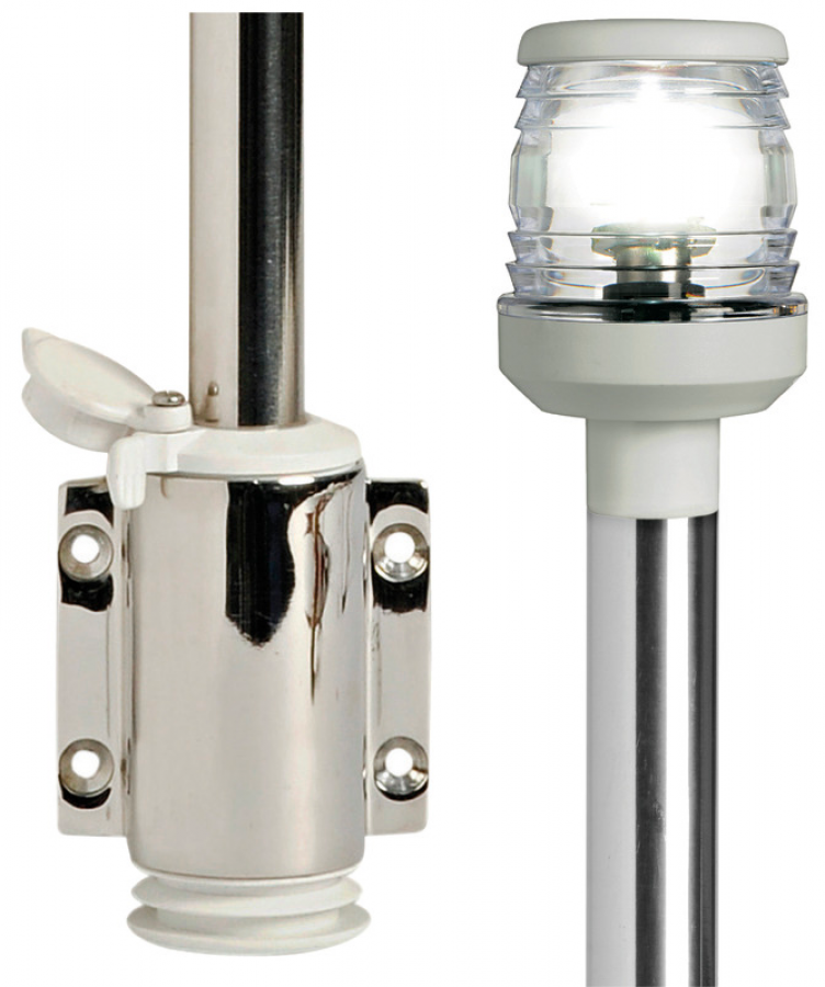 Pull-out led pole 60 cm w/white plastic light  LED 12/24 V - 1,7 W