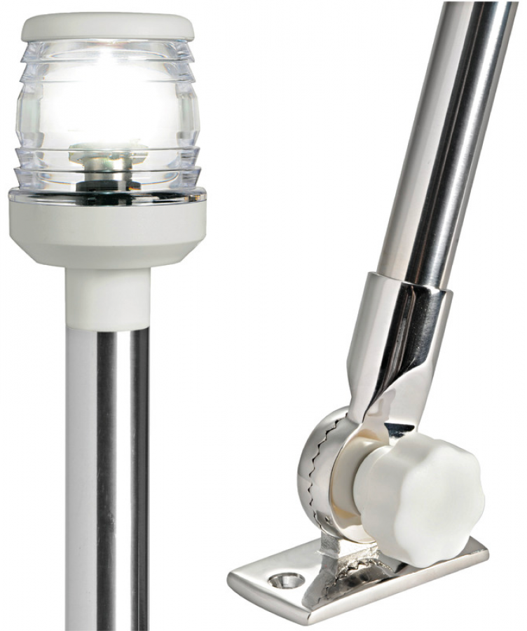 SS folding light pole white plastic light 60 cm  12 V 10 W