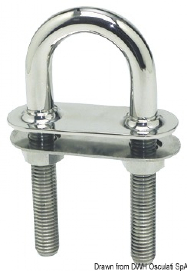 U-bolt conic fittings mirror-polished SS 110mm x 9.5mm