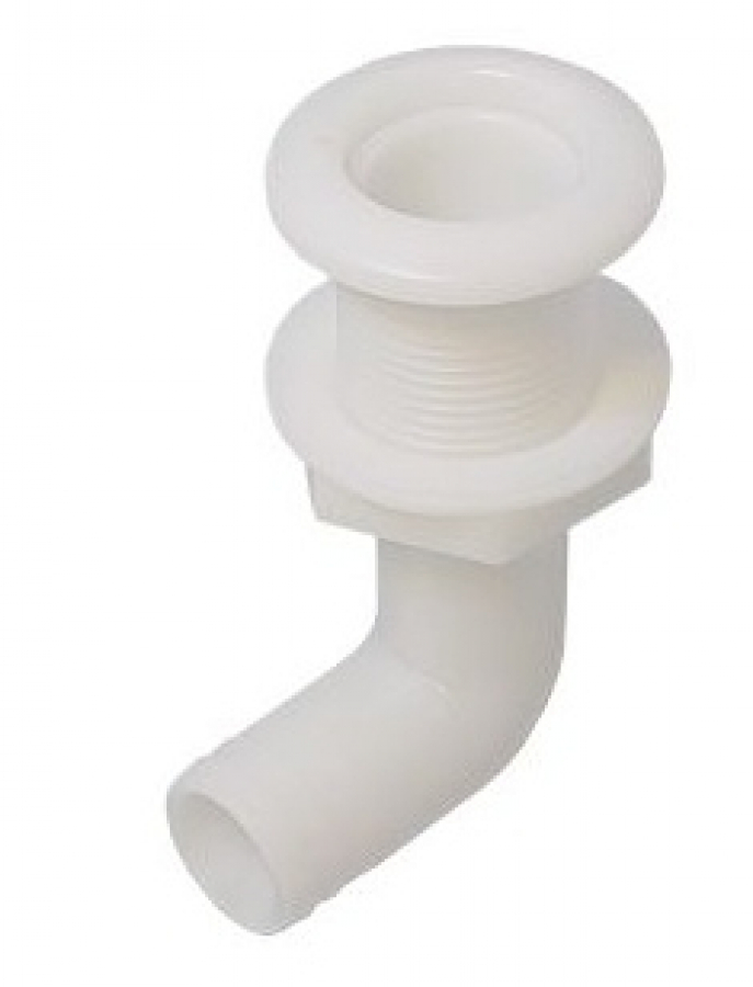 Ūdens izvads -ieeja Ø29mm 90° grādi - balts ABS