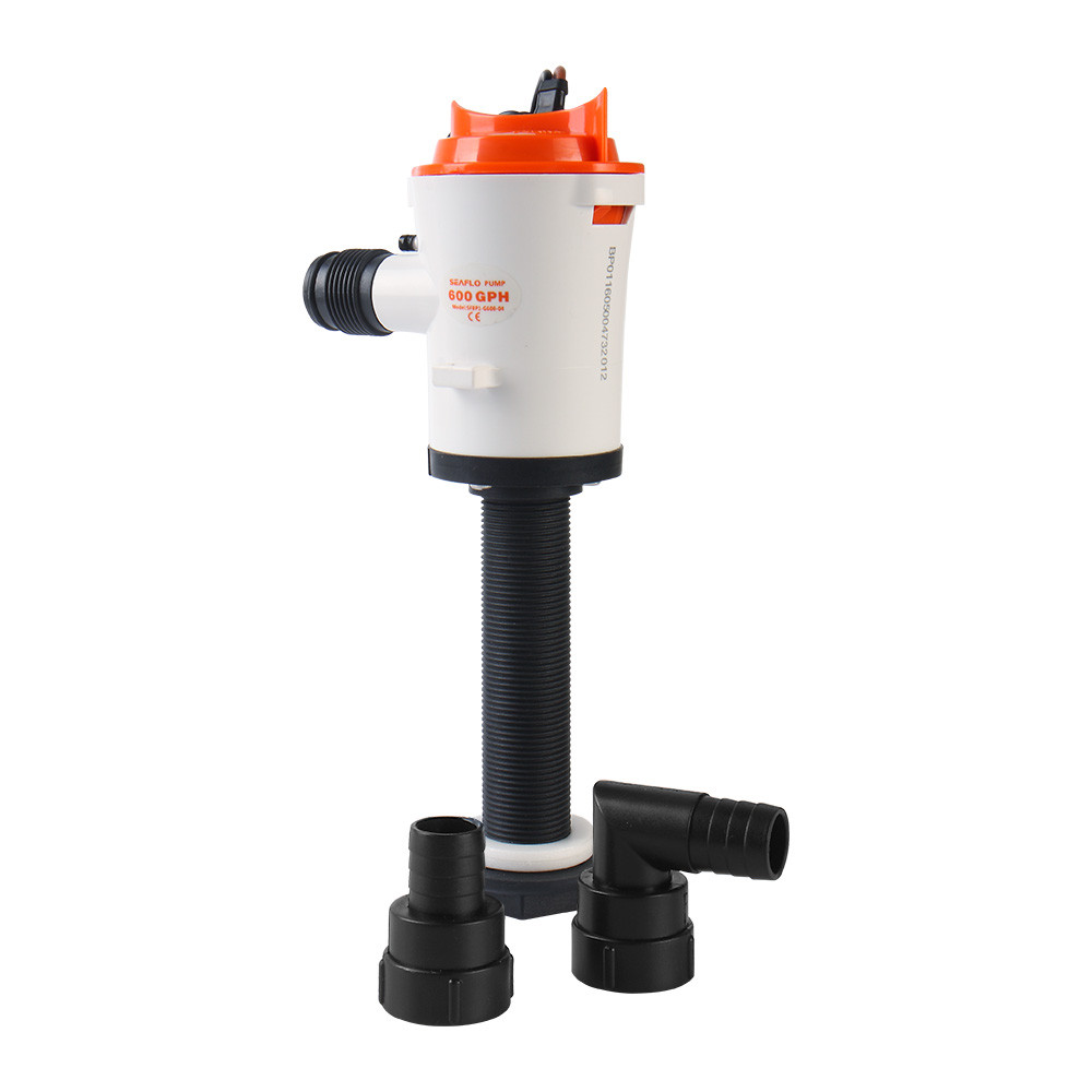Water pump LIVEWELL 600GPH 38l/min 12V 3A output 19mm - for fish boxes - Seaflo SFBP1-G600-04