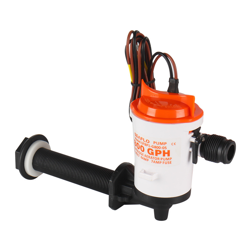 Water pump LIVEWELL 800GPH 50l/min 12V 4A Outlet 19mm - for fish boxes - Seaflo SFBP1-G800-05