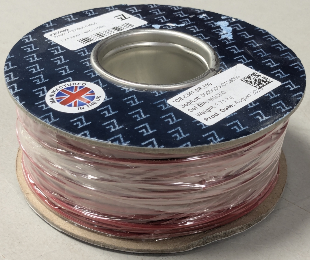 Wire 1.5mm2 tinned copper - red - PVC sheath - 1m