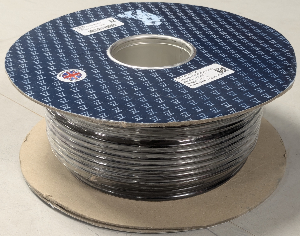 Wire 10mm2 tinned copper - black - PVC sheath - 1m