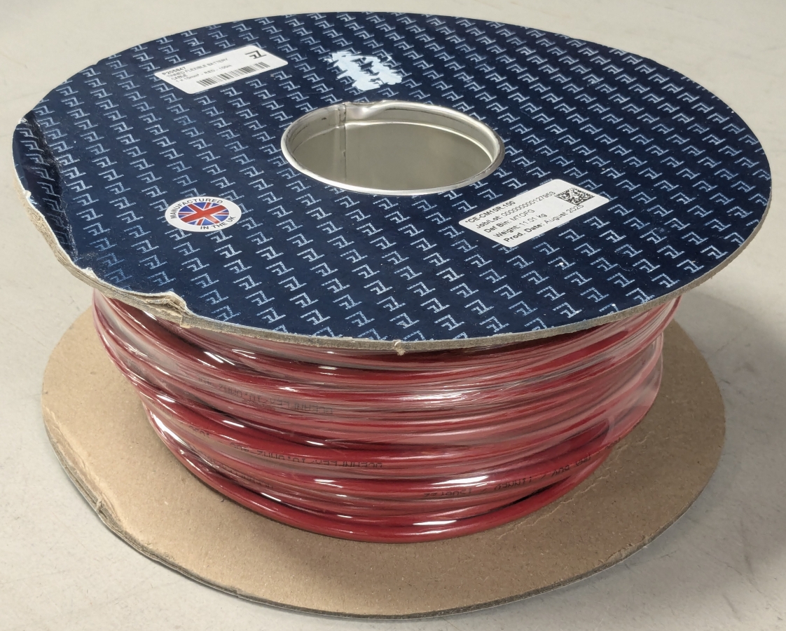 Wire 10mm2 tinned copper - red - PVC sheath - 1m