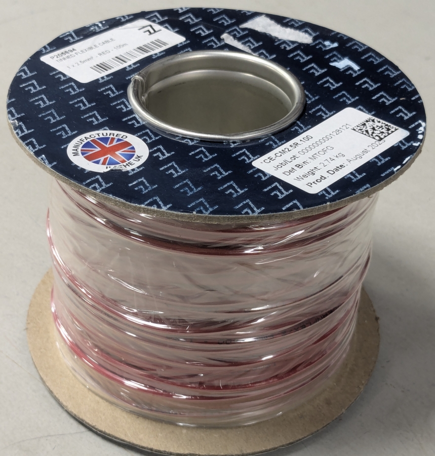 Wire 2.5mm2 tinned copper - red - PVC sheath - 1m