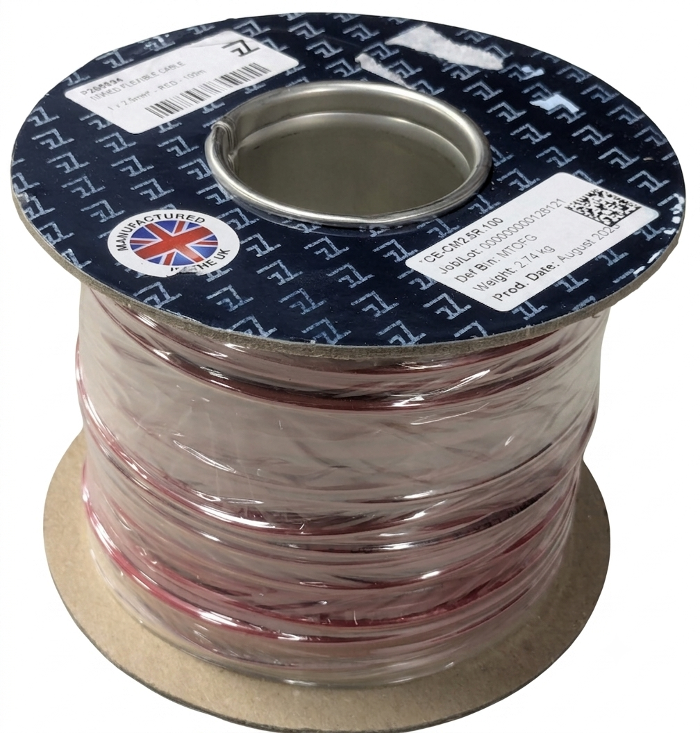 Wire 2.5mm2 tinned copper - red - PVC sheath - 1m