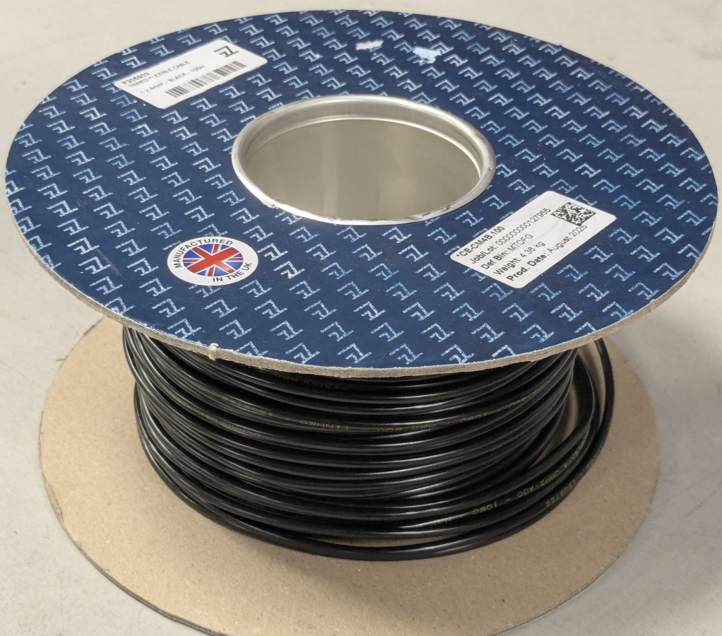 Wire 4mm2 tinned copper - black - PVC sheath - 1m