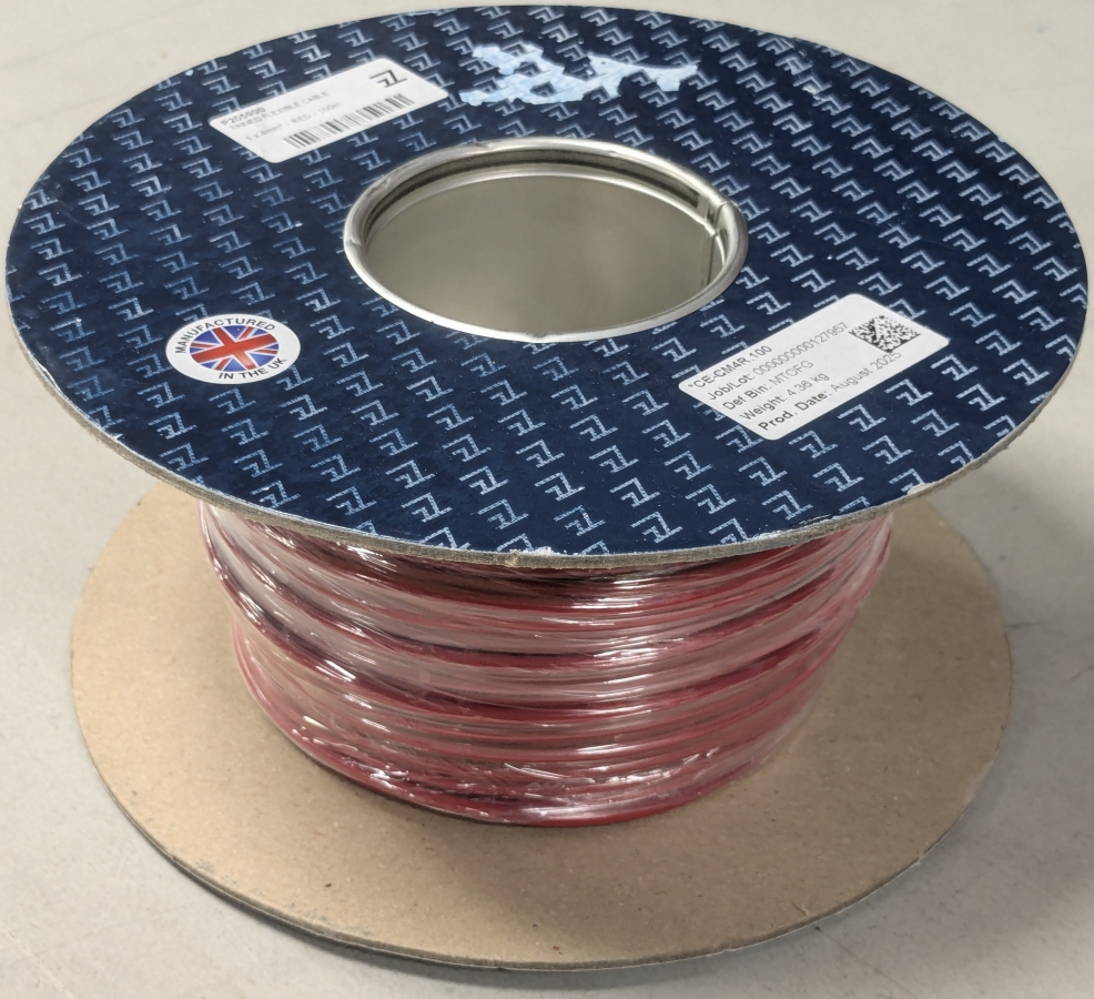 Wire 4mm2 tinned copper - red - PVC sheath - 1m