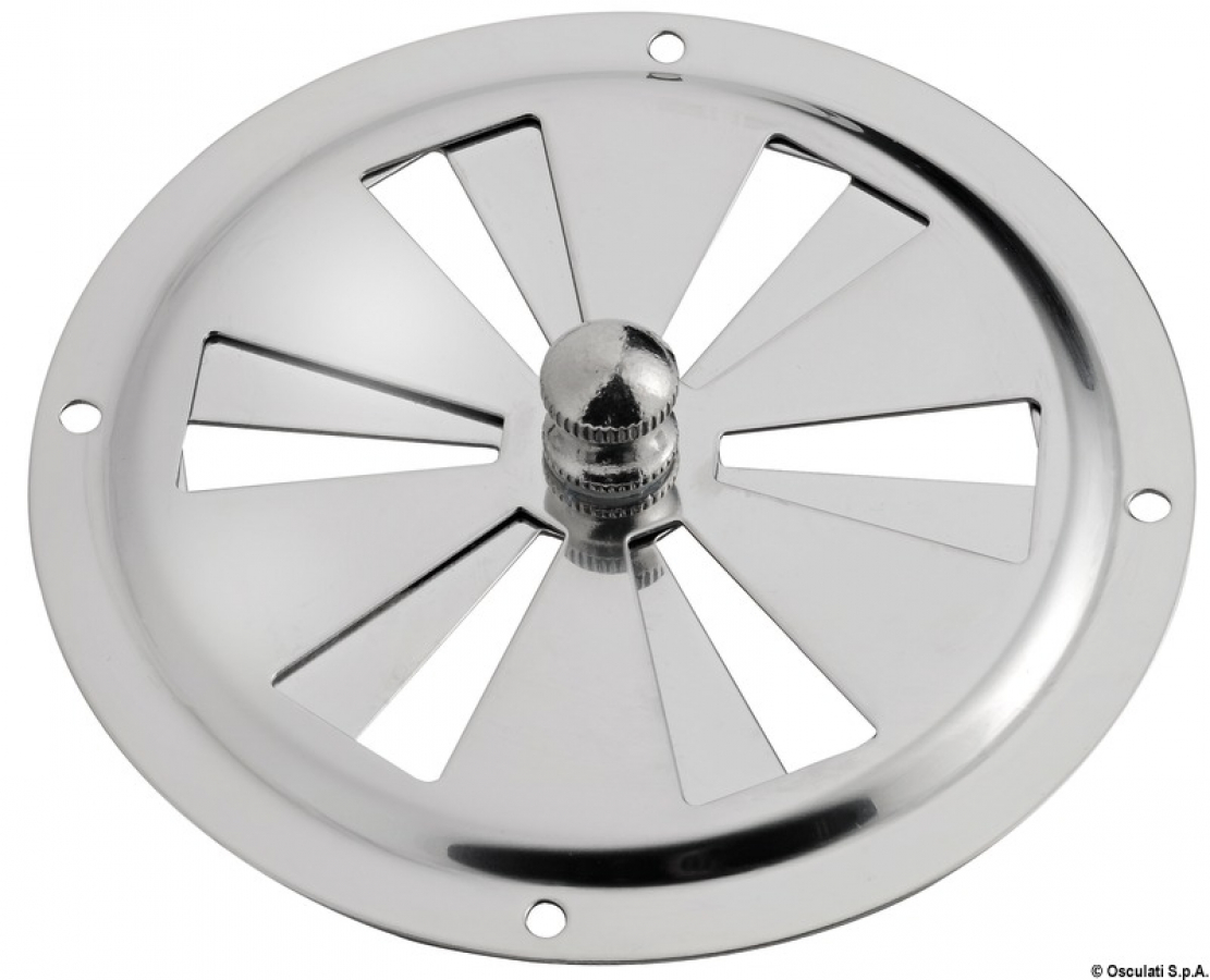 Round vent polished SS Ø102 mm + fly screen