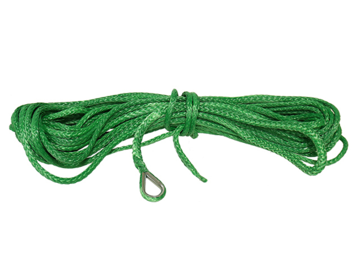 Winch rope synthetic green d.4.5mm Length 15.3m for ATV