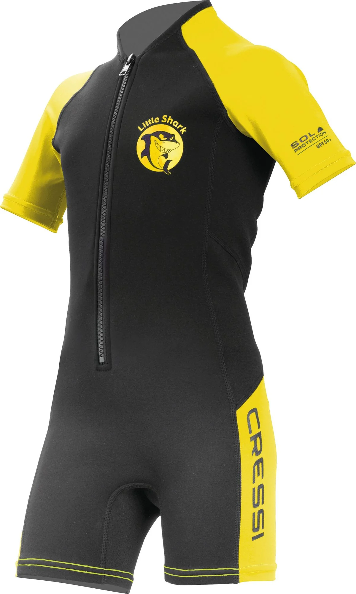Wetsuit Little Shark Shorty Junior Black/Gold - 2mm, 7-8 years
